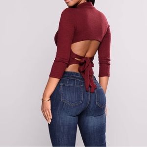 Bow Burgundy Top